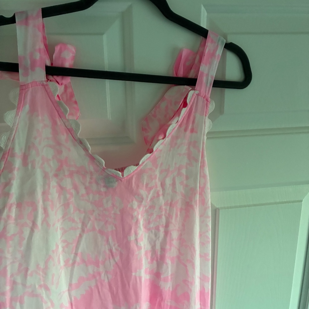 Juliet Dunn pink and white cotton vneck maxi dress - Picture 5 of 16
